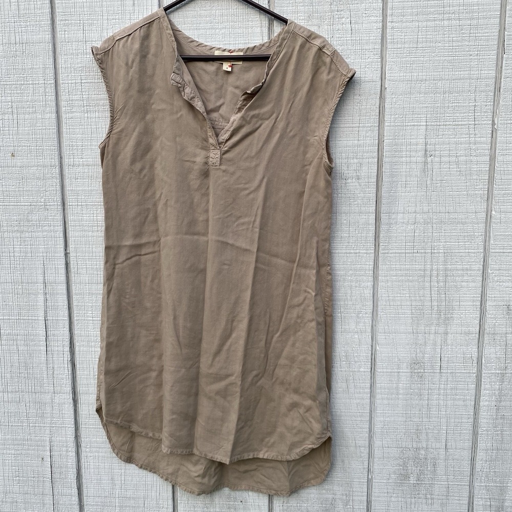 cloth & stone Sleeveless Tunic Dress in Taupe Brown